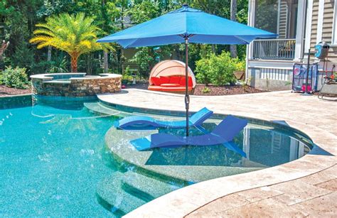 Pool Tanning Ledge Built By Blue Haven Pools Swimming Pools Backyard Small Backyard Pools