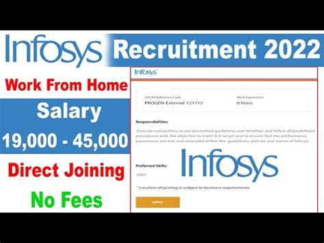 Infosys Recruitment Work From Home Jobs Infosys Jobs For