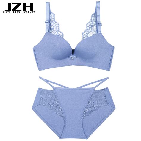 Jzh 2018 Hot Women Seamless Bra Sets Sexy Lace Push Up Briefs Sets Soft