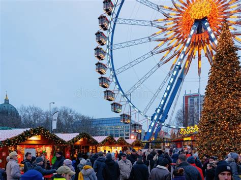 Ferris Wheel And Christmas Tree At Christmas Editorial Photo Image Of