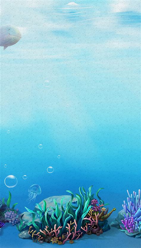 underwater world poster background ocean biological