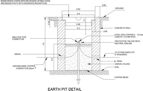 Earth Pit Details In Autocad Dwg File Cadbull