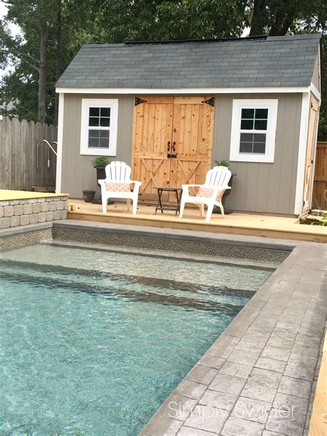 Traditional Pool With Tanning Ledge And Colonial Style Pool House I