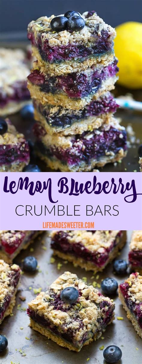 Look how pretty these homemade treats are! Lemon Blueberry Crumble Bars - the perfect easy summer ...