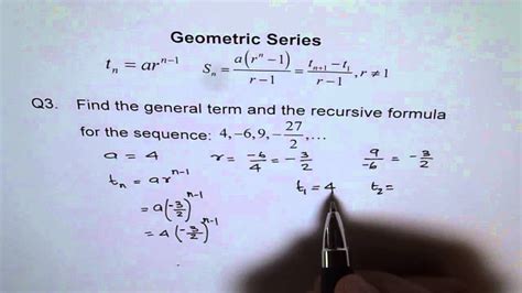 General Term In Geometric Sequence Q3 Youtube