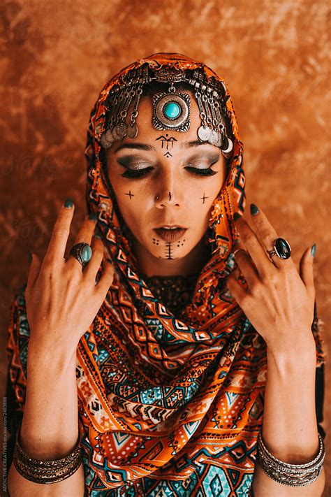 Studio Portrait Of Bedouin Woman By Addictive Creatives Stocksy United