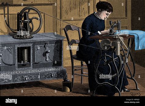 Steam Powered Sewing Machine Stock Photo Alamy