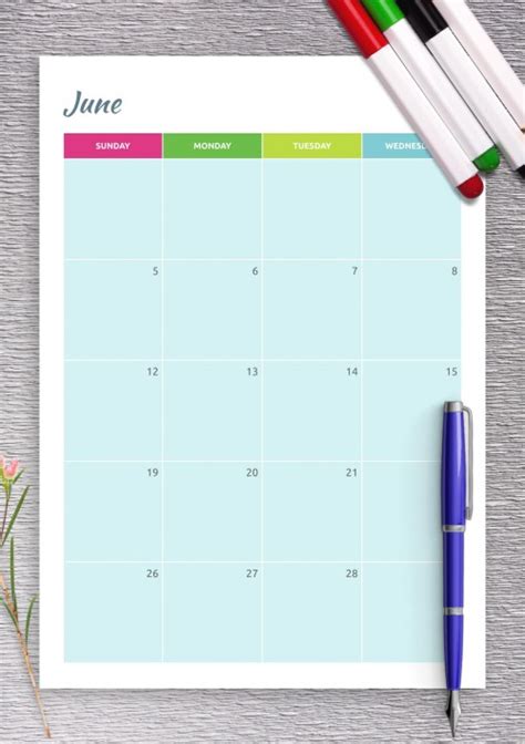 June 2022 Calendar Templates Download Pdf