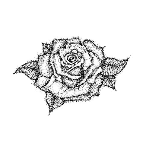 Dotwork Rose Flower Stock Vector Illustration Of Blackwork 125916509