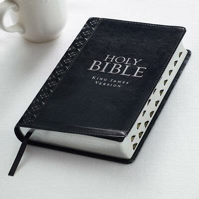 Lessons are available for children, youth and adults. KJV HOLY BIBLE King James Version Black Faux Leather Thumb ...