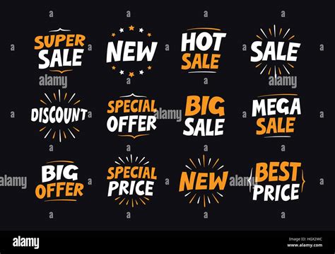 Vector Set Colorful Labels For Sale Shopping And Promotion Business