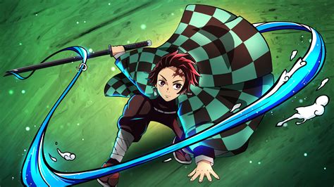 Tanjiro Kamado Green Wallpaper HD Demon Slayer Kimetsu no Yaiba