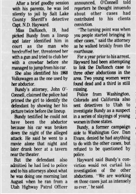 Carol Daronch Serial Killers Ted Bundy Victim