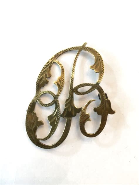 Antique Initial Brooch Victorian Letter B Monogram Pin Etsy Rose Gold Emerald Ring B