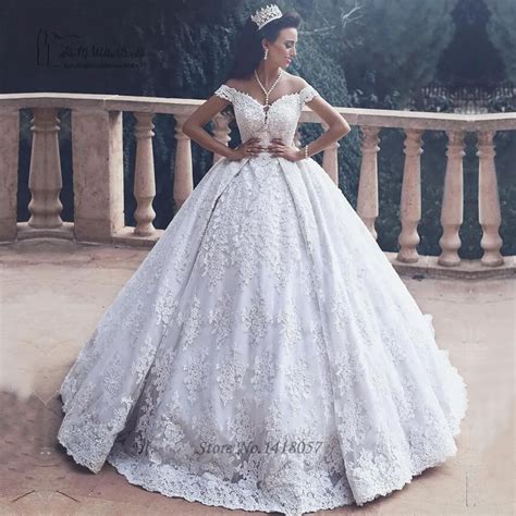 Luxury Dubai Wedding Dresses Turkey Ball Gown Bride Dress Lace African