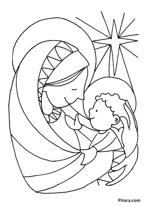 These coloring pages are gathered together by miracle story to help you find what you are looking for easily and quickly. Mary & baby Jesus - Coloring page - Pitara Kids Network