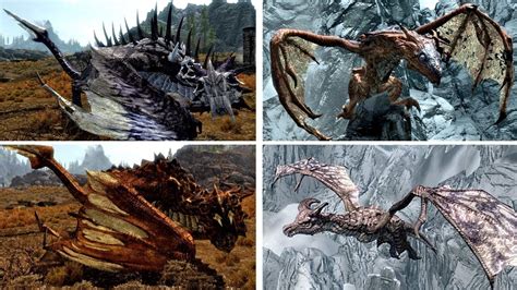 Skyrim All Dragon Types Dlc Legendary Difficulty Youtube
