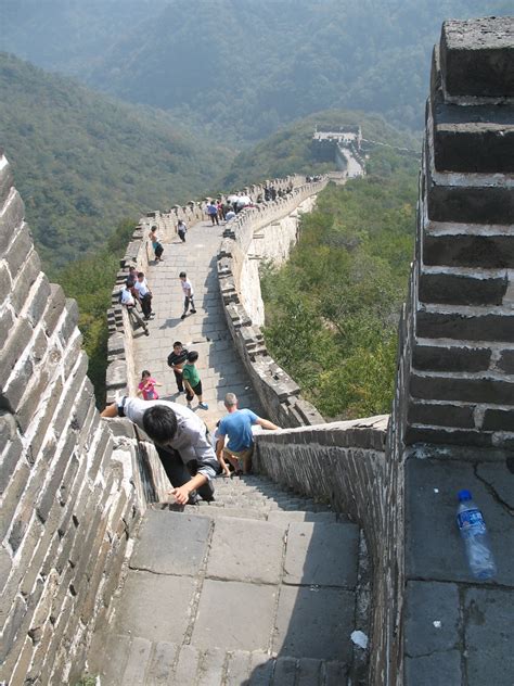 Mutianyu Great Wall Of China Steep Stairs Most Of