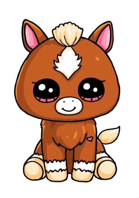 Cute Kawaii Beanie Boos Horse In 2021 Cute Animal Drawings Kawaii