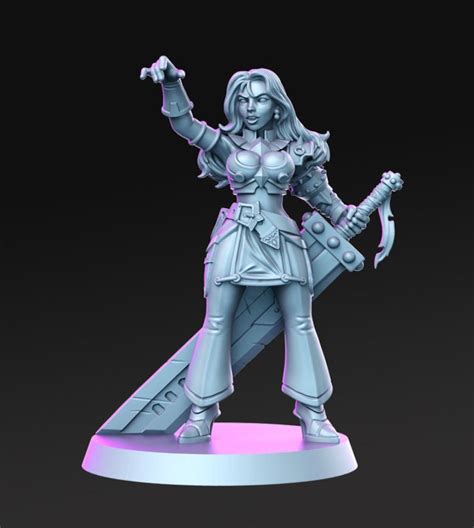 Pinup Sexy Female Fighter With Great Sword 28mm Scale 32mm Etsy