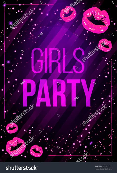 Vector Girls Night Party Poster Illustration Royalty Free Stock