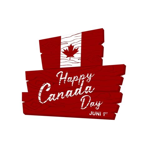 Happy Canada Day Holiday Invitation Design Wooden Signboard With
