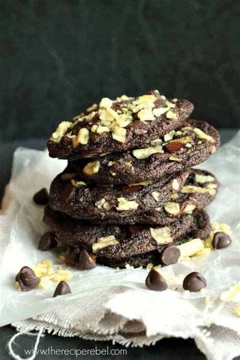 Soft & chewy double chocolate chip cookies loaded with chocolate flavor. Double Chocolate Potato Chip Cookies - The Recipe Rebel