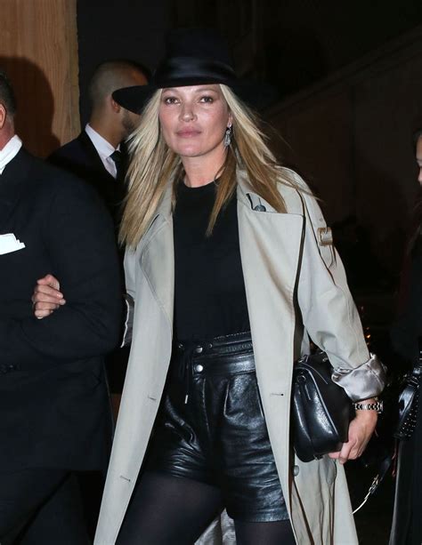 Kate Moss At Paris Fashion Week Saint Laurent Show Autumn Winter 2017