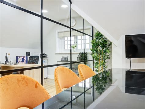 Glass Partitions At Aben Living Derby Derbyshire Steel Framed Style Stepped Wall Glass Wall