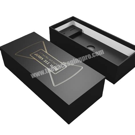 fully customized luxury black lid bottom rigid cardboard box packaging top base t box with