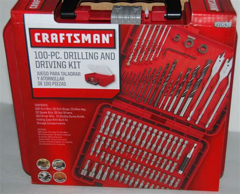 Craftsman 100 Pc Drilling Driving Bit Accessory Kit 931639 Acm1001 Case