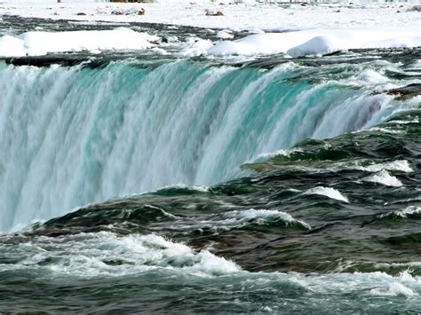 Green And White Concrete Bricks Waterfall Ice Canada Nature Hd