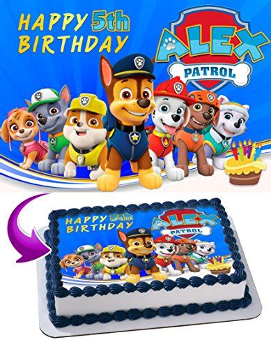 Paw Patrol Edible Cake Image Topper Personalized Icing Sugar Paper A4