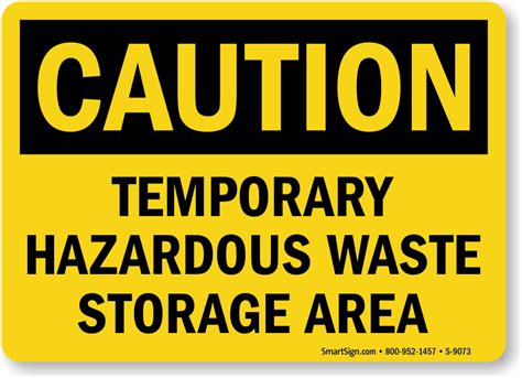 These signs shall be used to reserve the necessary parking. Temporary Hazardous Waste Storage Area Sign, SKU: S-9073 ...
