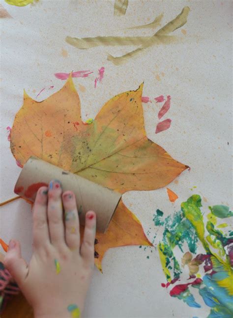 Process Art Leaf Painting With Kids Preschool Art Projects Arts And
