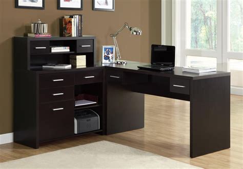 monarch specialties i 7018 cappuccino hollow core l shaped home office desk