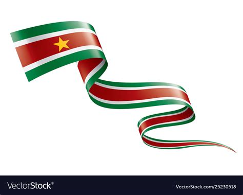 Suriname Flag On A White Royalty Free Vector Image