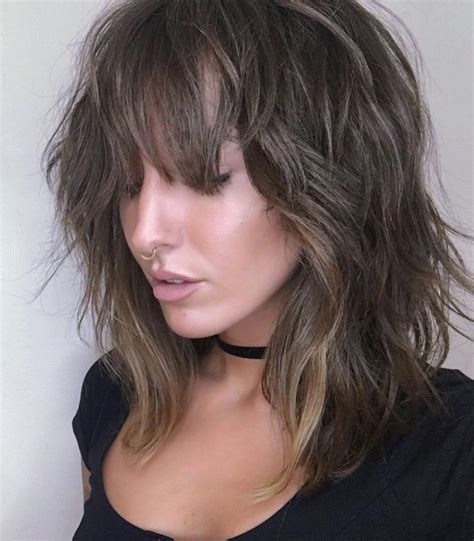 20 Best Ideas Razored Wavy Shag Haircuts With Light Bangs