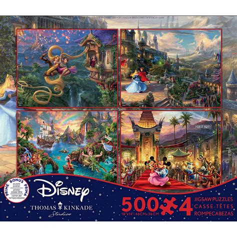 Thomas Kinkade Disney 4 In 1 Jigsaw Puzzle Collection 7 500 749