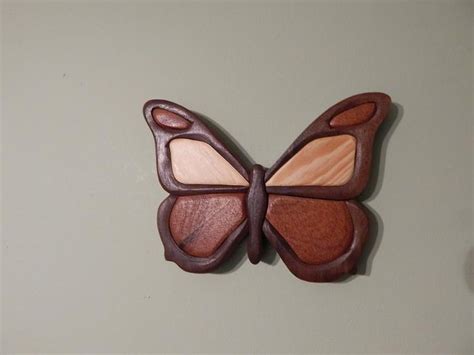 Butterfly Wood Intarsia Scroll Saw Art Wall Hanging Etsy In 2020