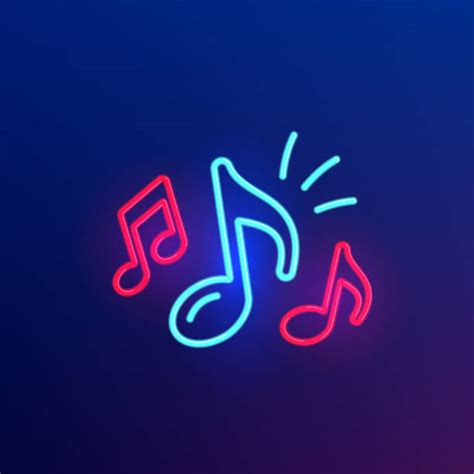 360 Neon Music Notes Backgrounds Stock Illustrations Royalty Free