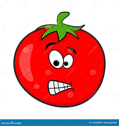 Funny Tomato Character Cartoon Design Isolated On White Background