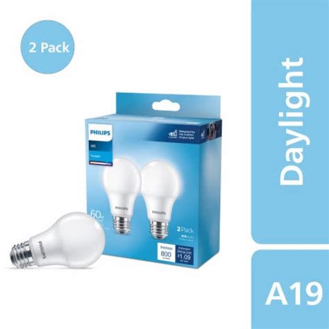 Philips Daylight A19 Led Light Bulb 2 Pk Smiths Food And Drug