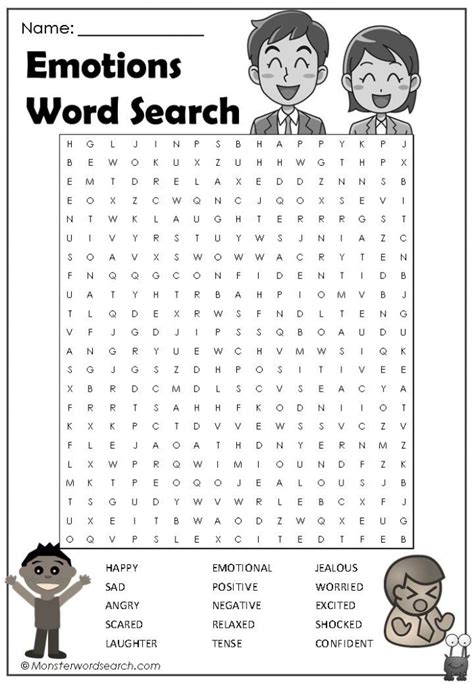 Word Search: Feelings Worksheets | 99Worksheets