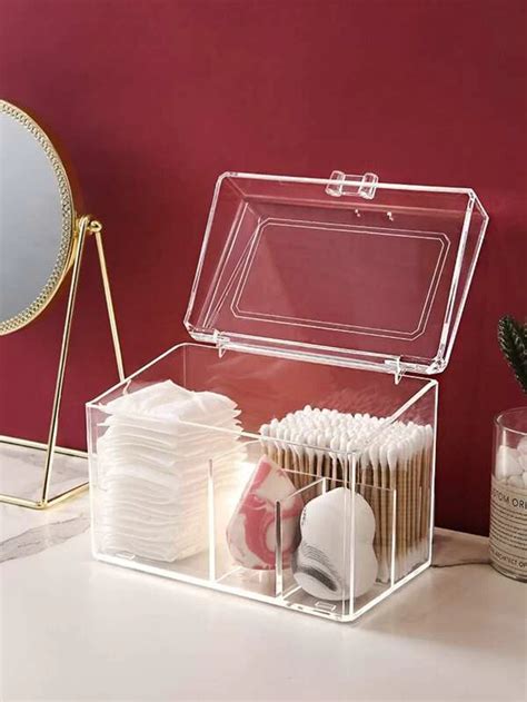 Clear Cosmetic Storage Box Shein Usa Beauty Blender Storage Makeup