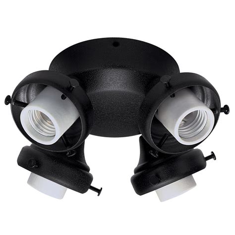 If your ceiling fan was originally furnished with a light kit, this could be the manner in which your light kit is connected in the light kit wire housing. Hunter 4-Light Antique Black Ceiling Fan Light Kit at ...