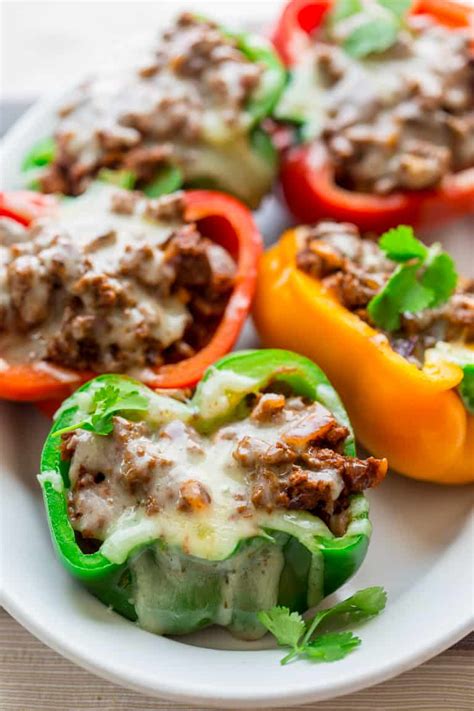Arrange two of the breaded fish fillets in the air fryer basket. low carb mexican stuffed peppers - Healthy Seasonal Recipes
