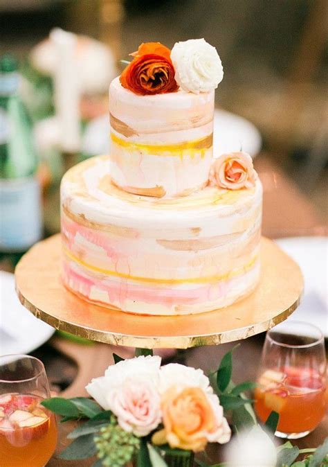 Peach Wedding Cake Savoury Cake Cake Mini Cakes