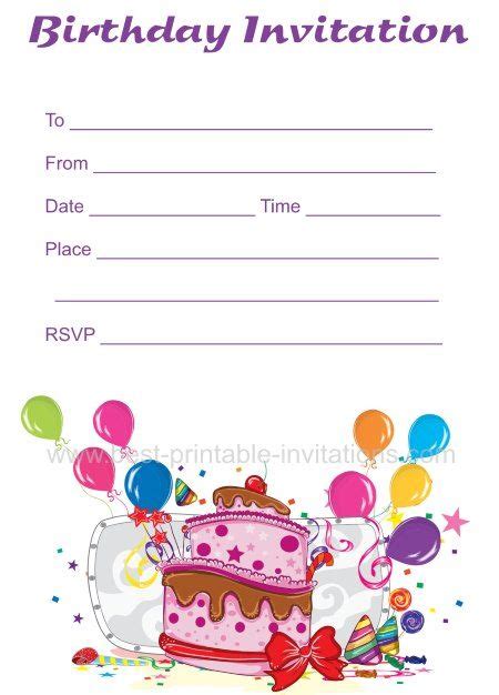 Free Birthday Invitations Printable Birthday Invitations Free