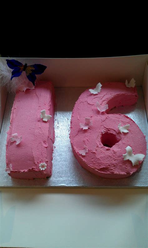 Buttercream Number 16 Birthday Cake Number Birthday Cakes 16